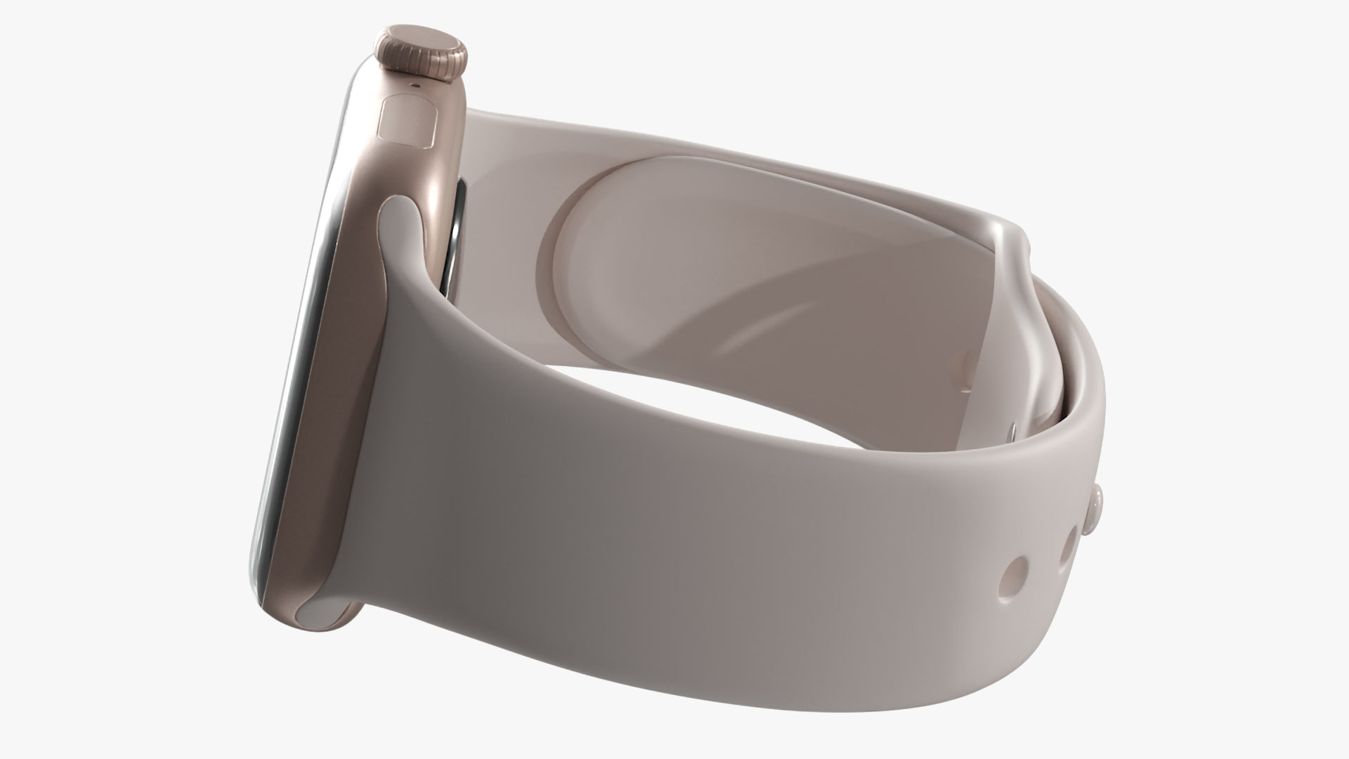 3D model Apple Watch Series 10 Rose Gold with Rubber Strap and Display Off