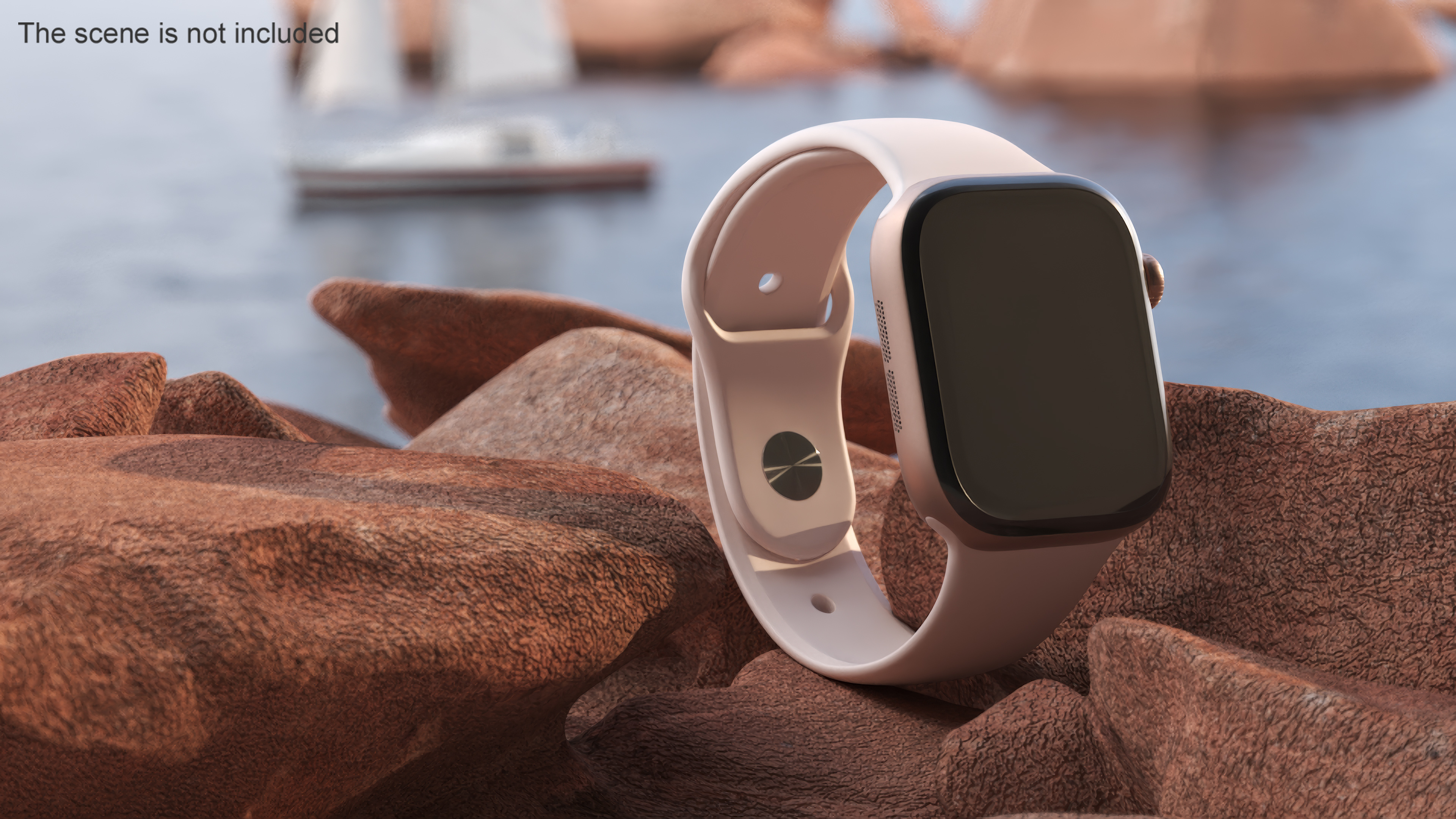 3D model Apple Watch Series 10 Rose Gold with Rubber Strap and Display Off