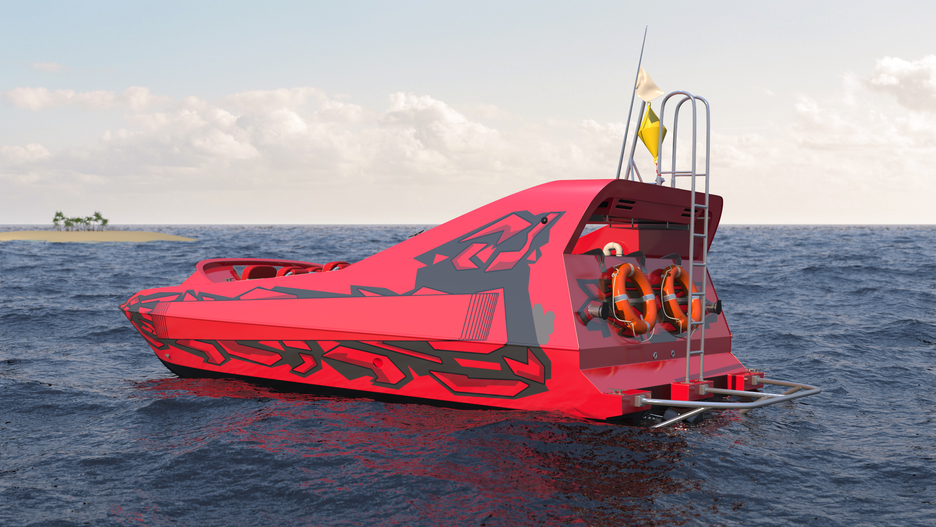 Speed Jet Boat 3D model