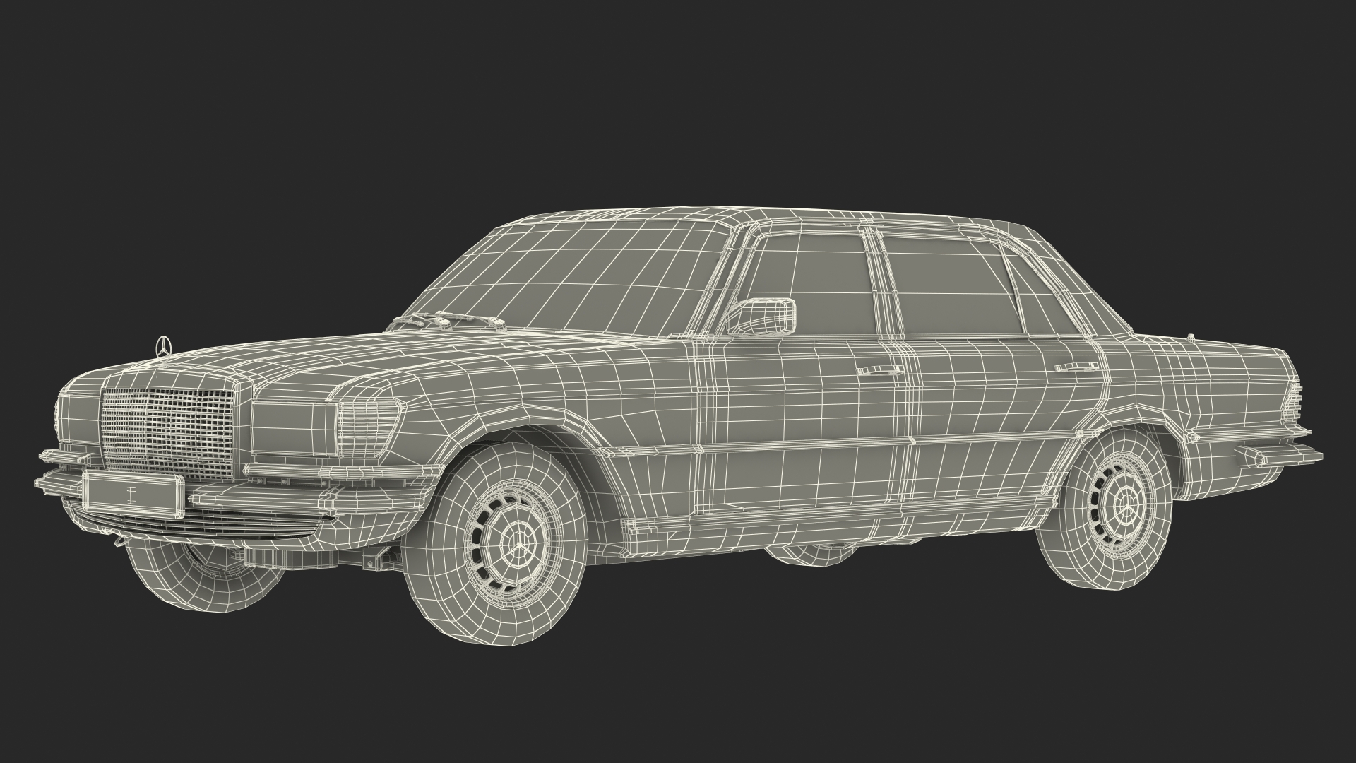 3D Mercedes Benz 350 SE Blue Simple Interior