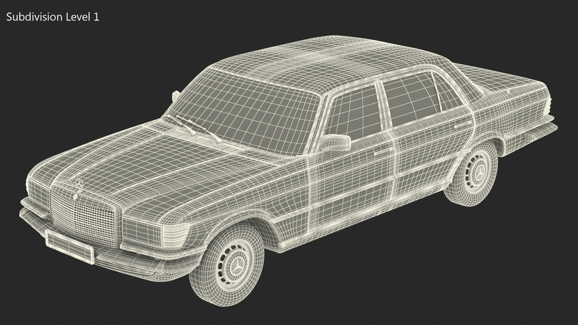 3D Mercedes Benz 350 SE Blue Simple Interior