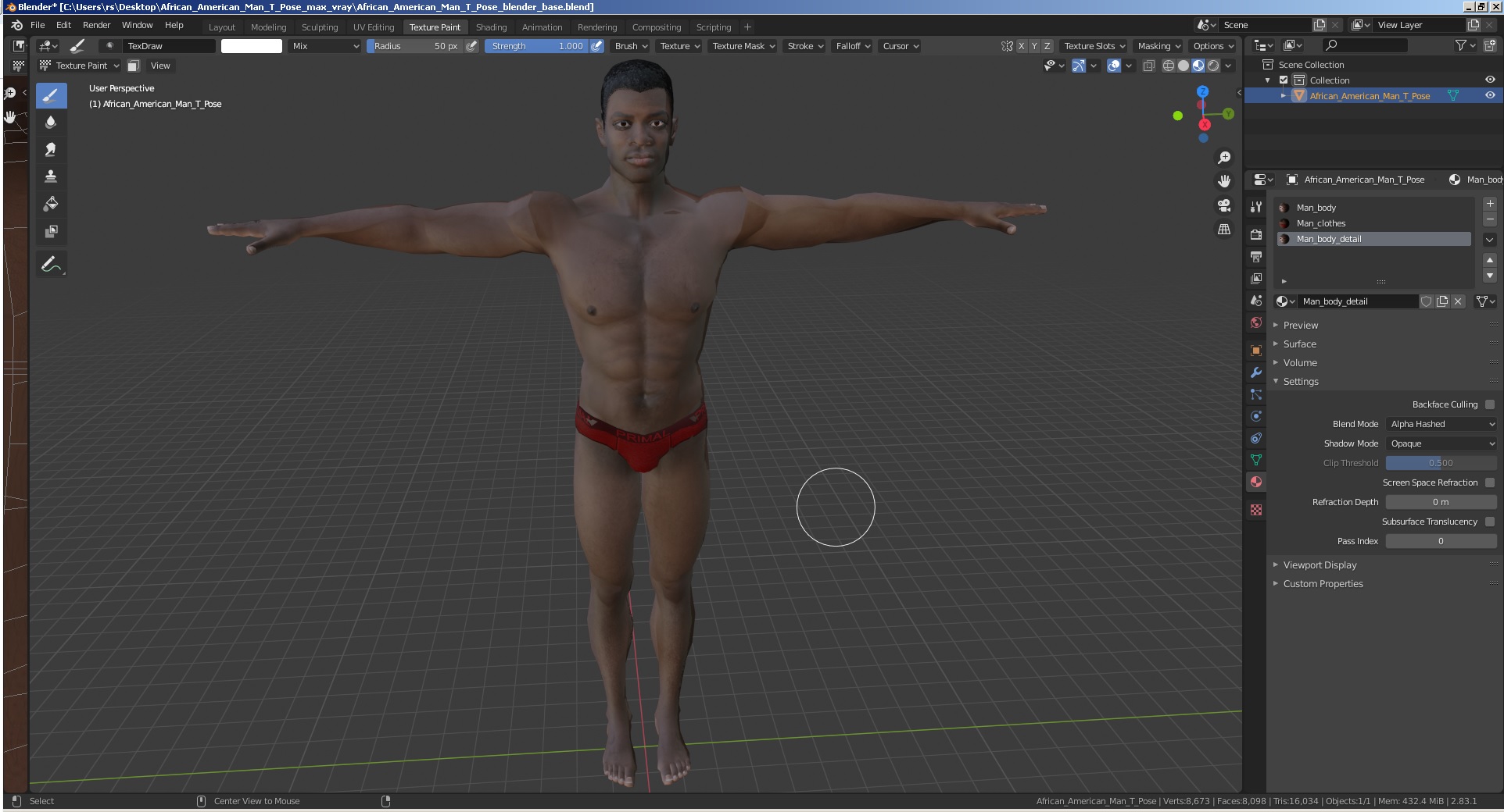 African American Man T Pose 3D