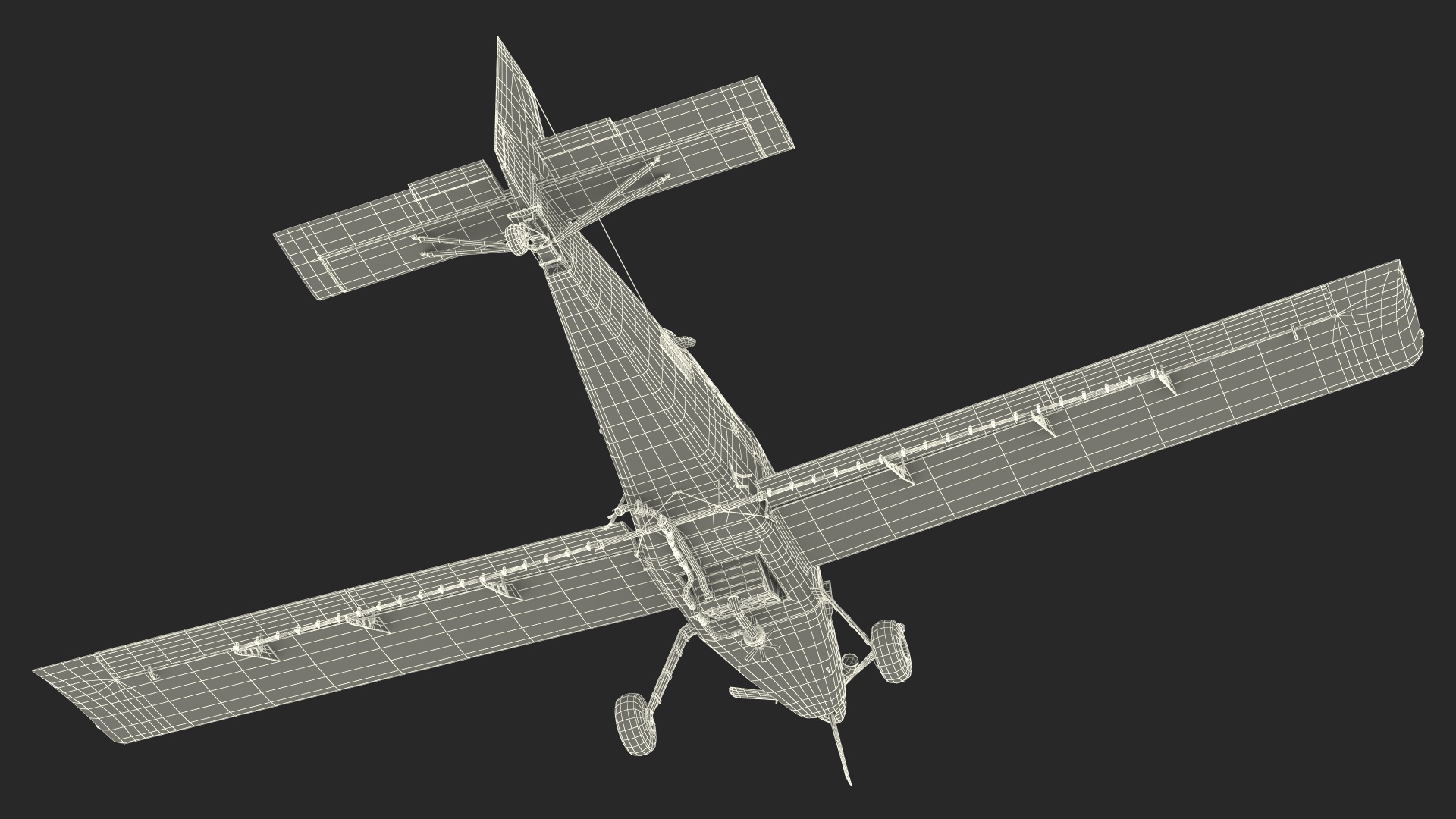 Plane Air Tractor AT 502B Simple Interior Rigged for Maya 3D