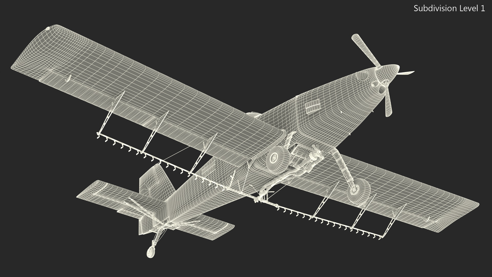 Plane Air Tractor AT 502B Simple Interior Rigged for Maya 3D