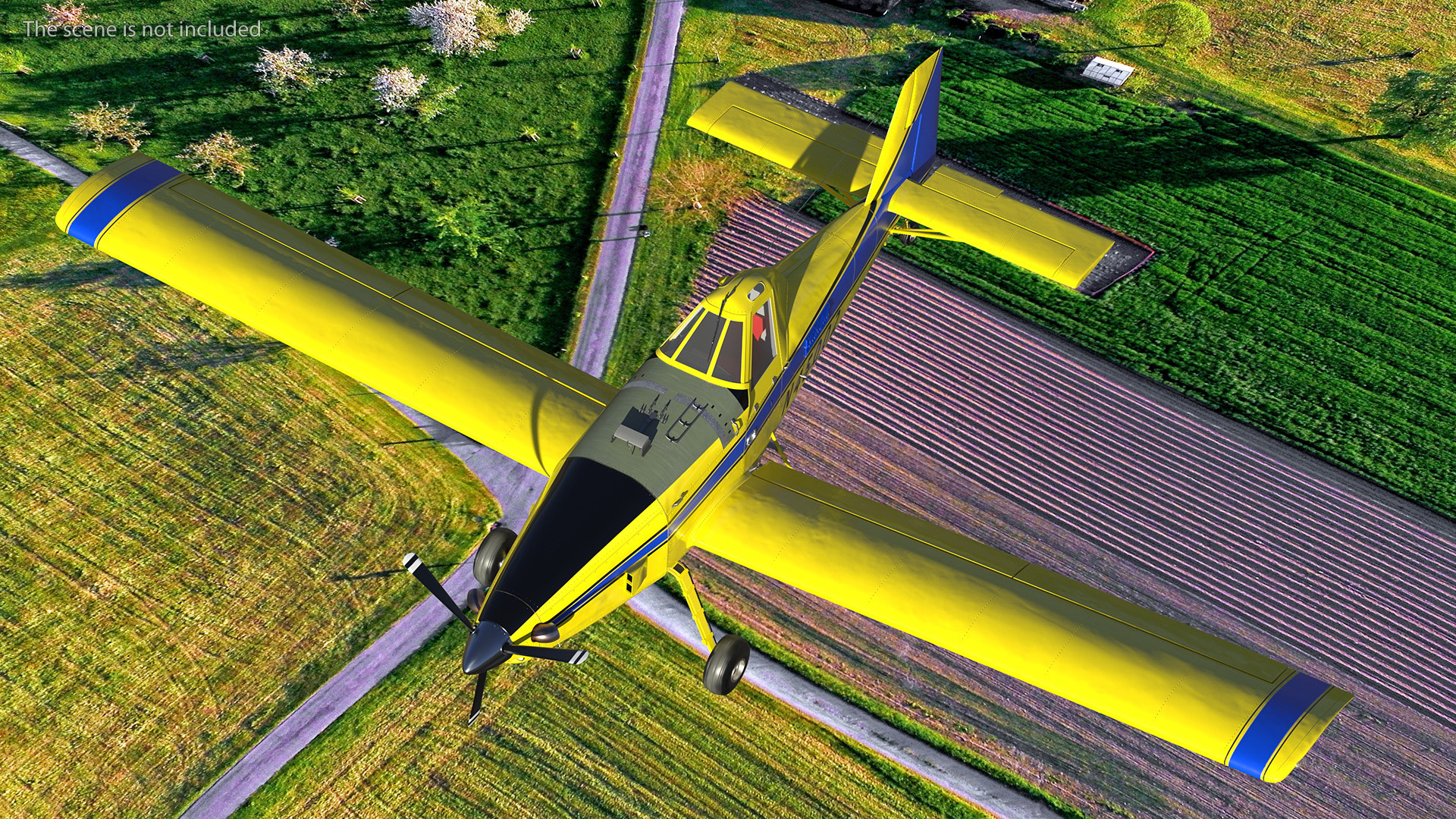 Plane Air Tractor AT 502B Simple Interior Rigged for Maya 3D