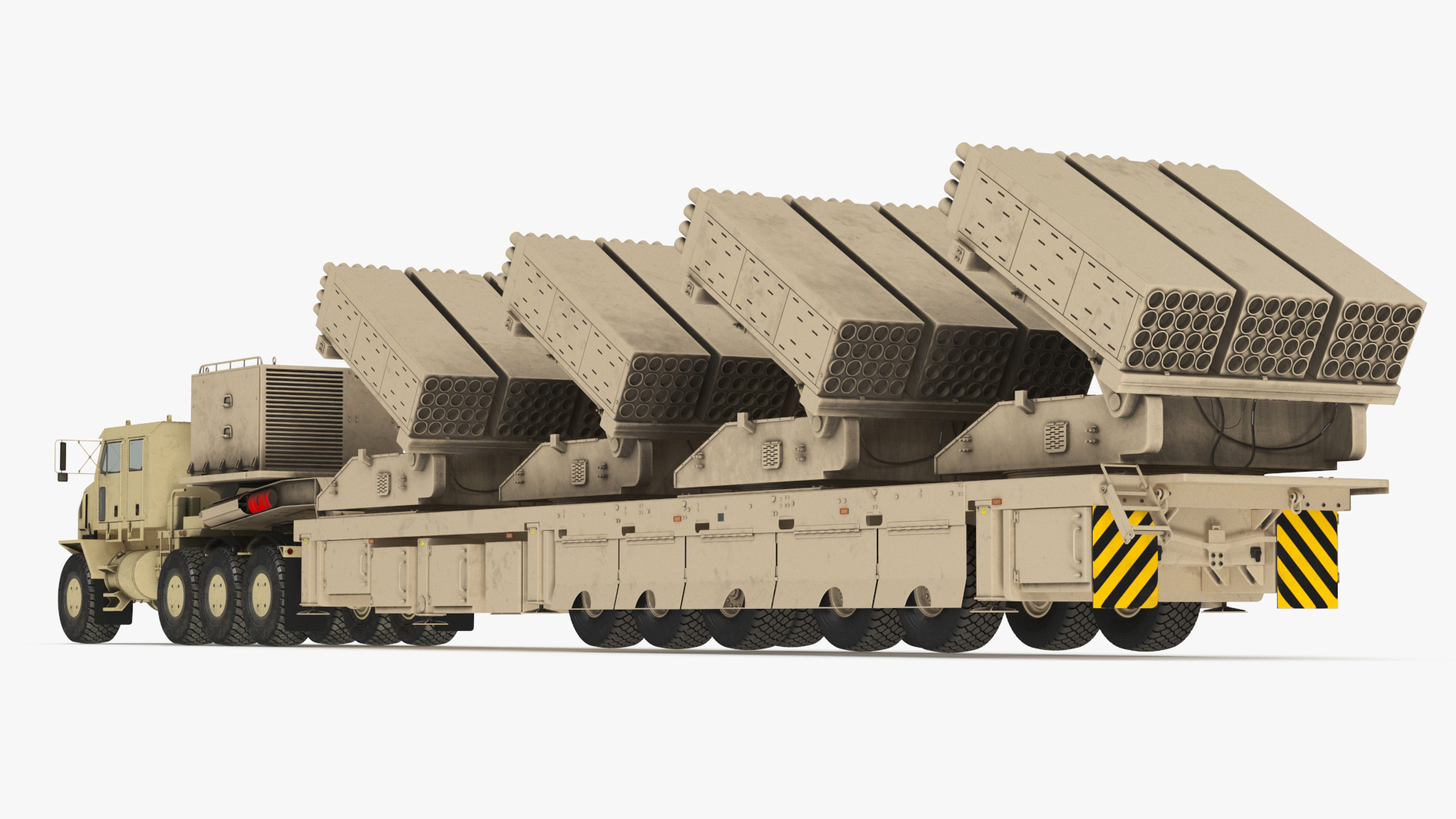 Jobaria Rocket System with Oshkosh Transporter Sand Simple Interior 3D