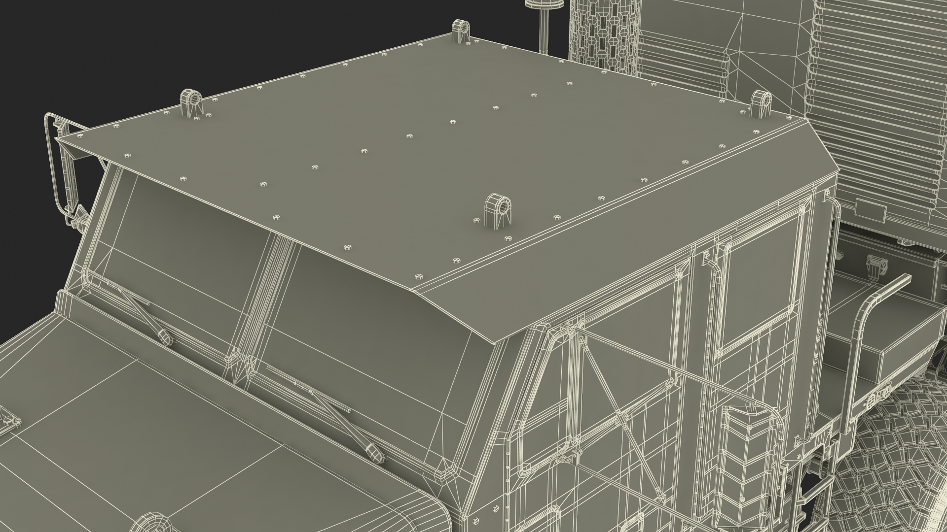 Jobaria Rocket System with Oshkosh Transporter Sand Simple Interior 3D