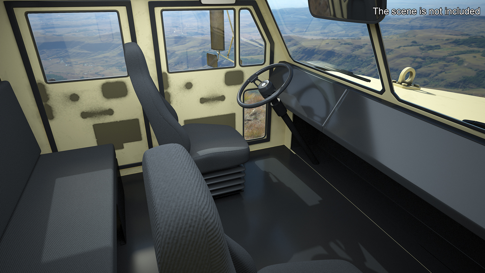 Jobaria Rocket System with Oshkosh Transporter Sand Simple Interior 3D