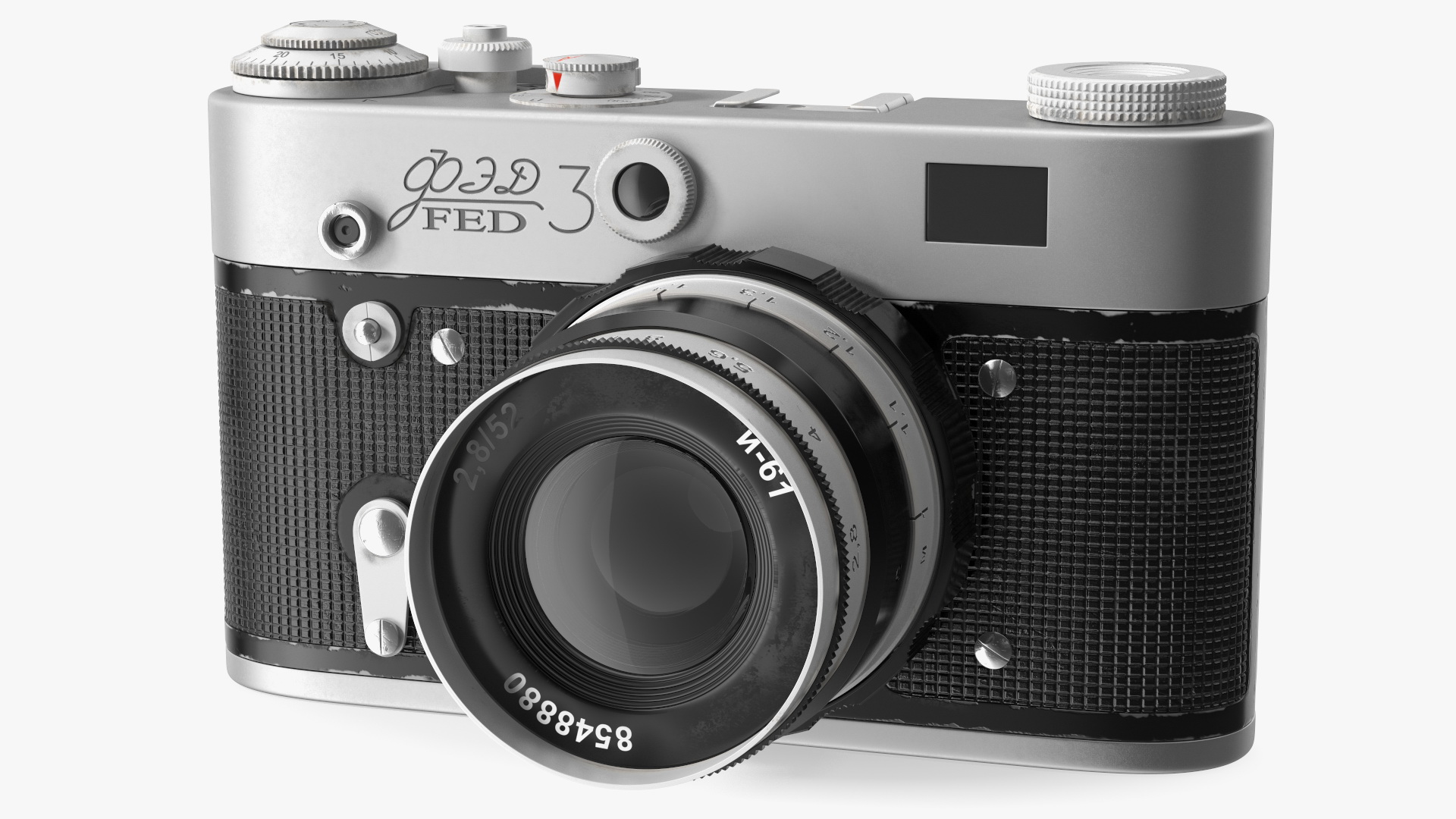 Soviet Vintage Film Camera FED-3 3D