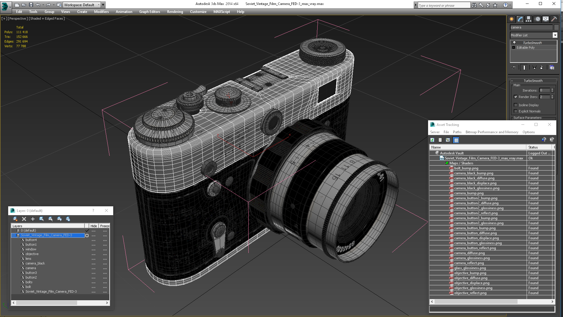 Soviet Vintage Film Camera FED-3 3D