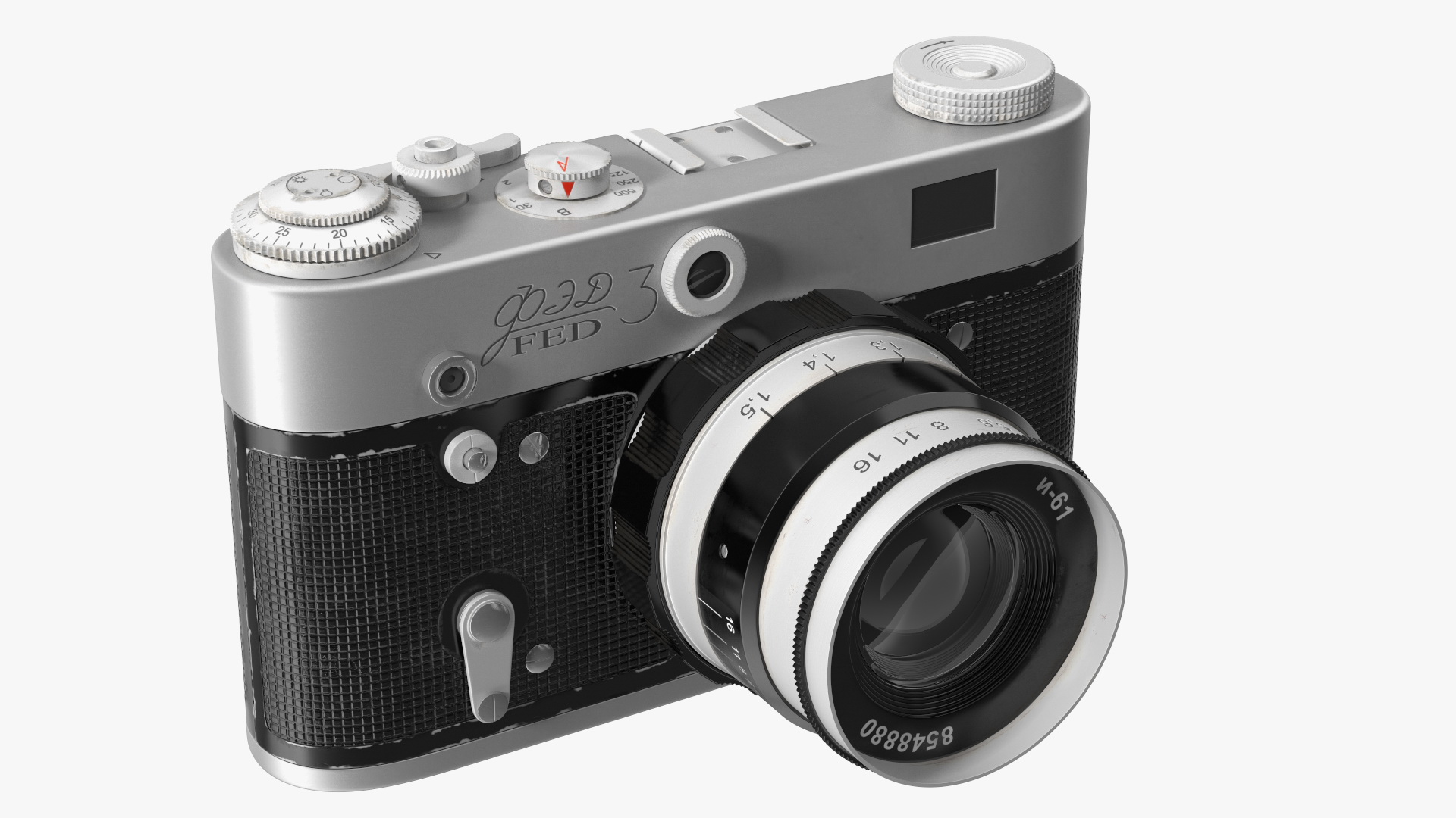 Soviet Vintage Film Camera FED-3 3D