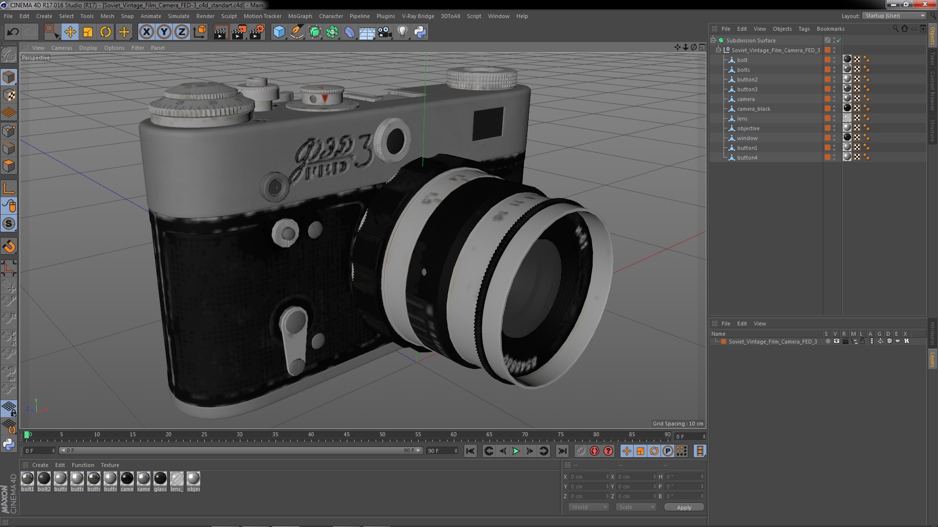 Soviet Vintage Film Camera FED-3 3D