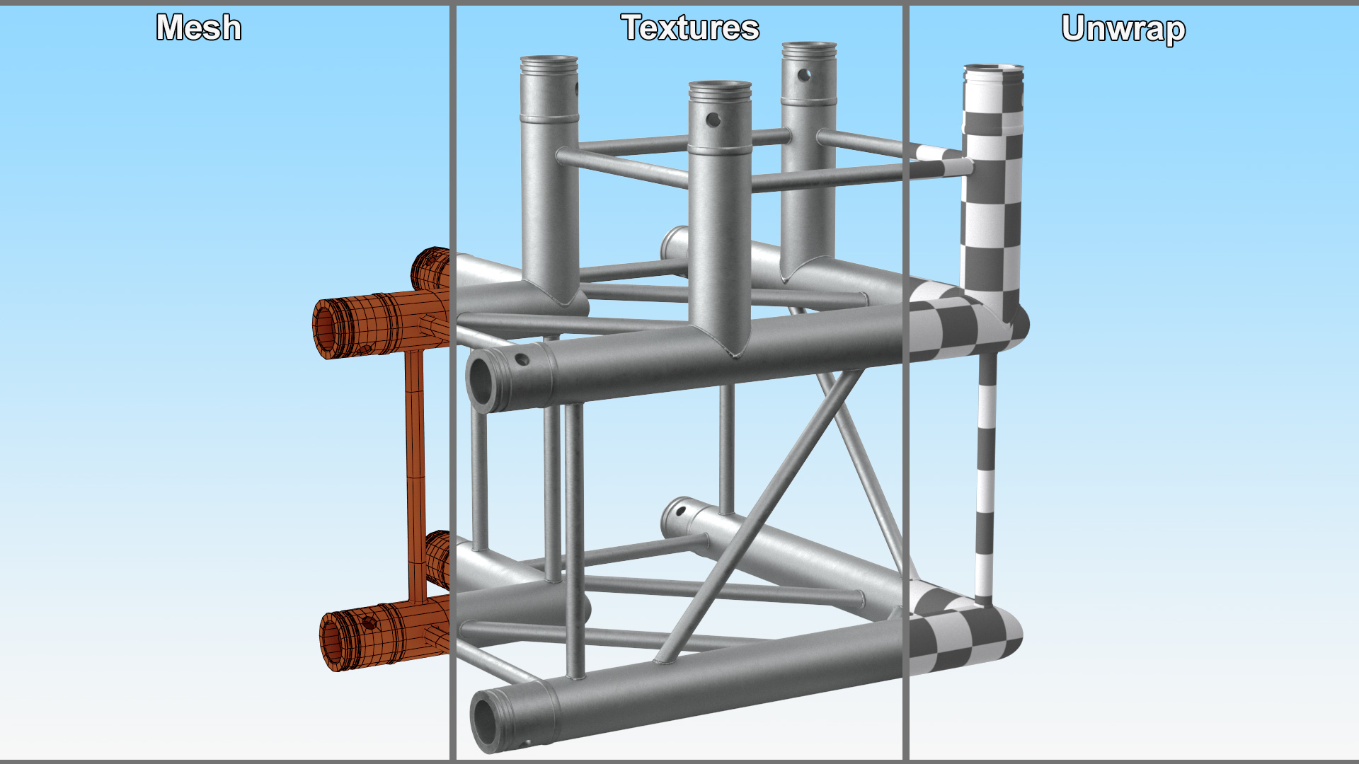 Square Truss Modular Corner 3D