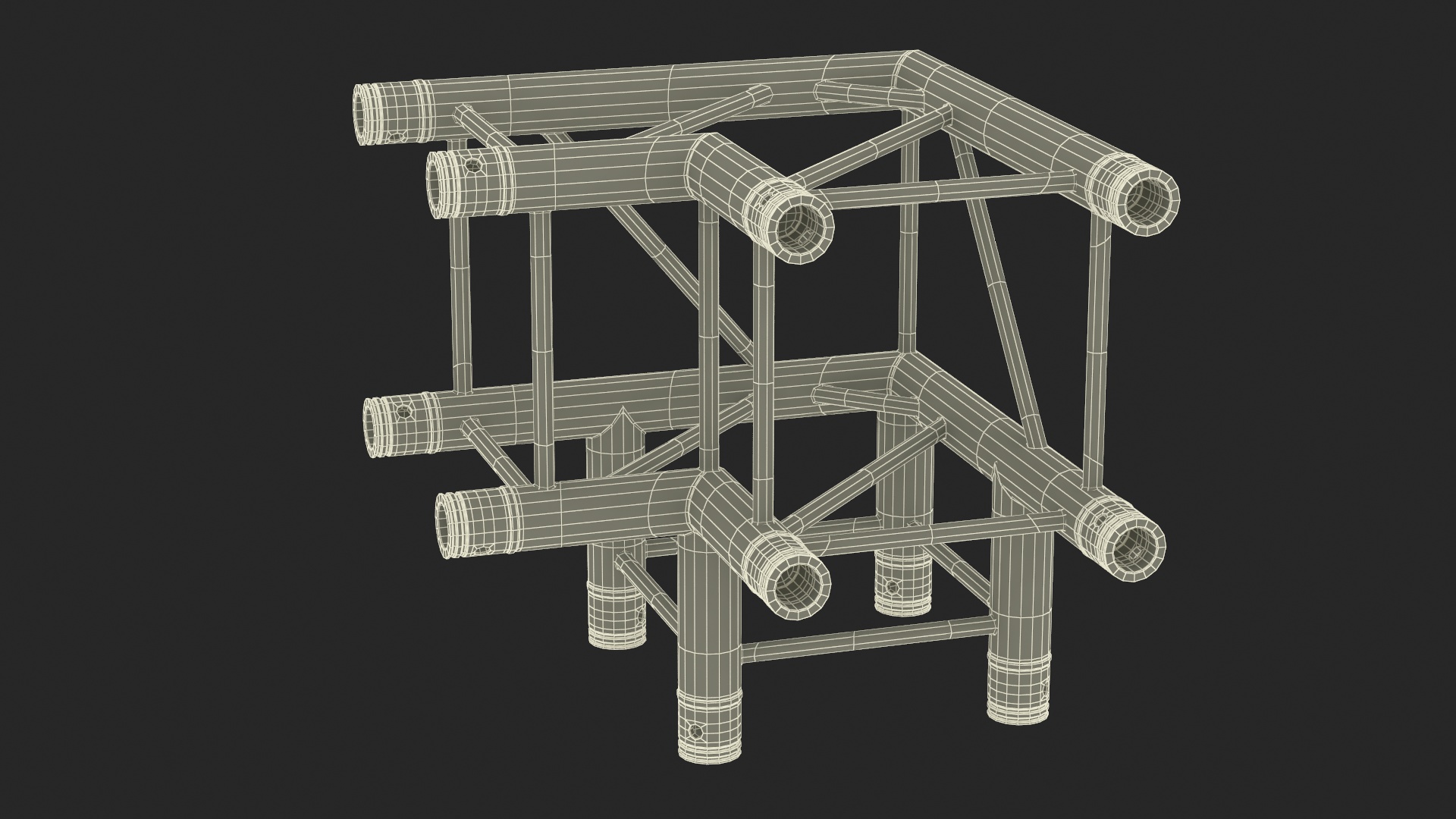 Square Truss Modular Corner 3D