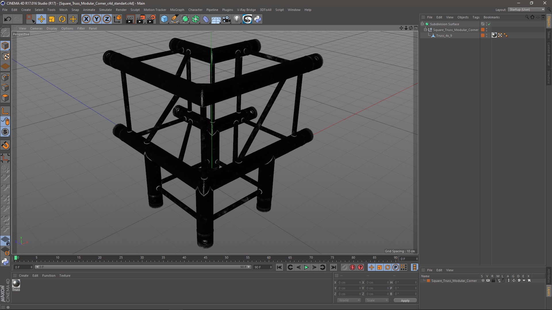 Square Truss Modular Corner 3D