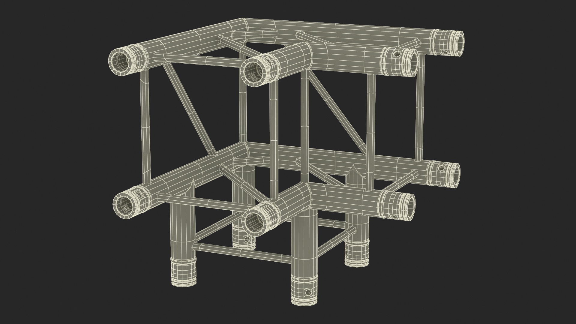 Square Truss Modular Corner 3D