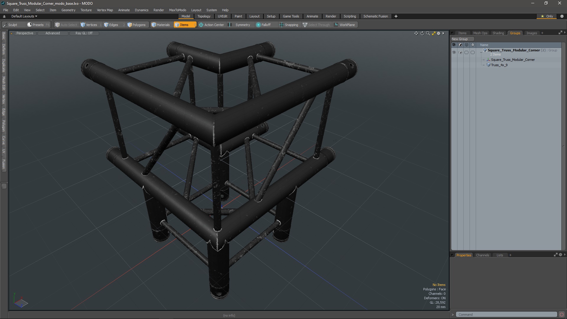 Square Truss Modular Corner 3D