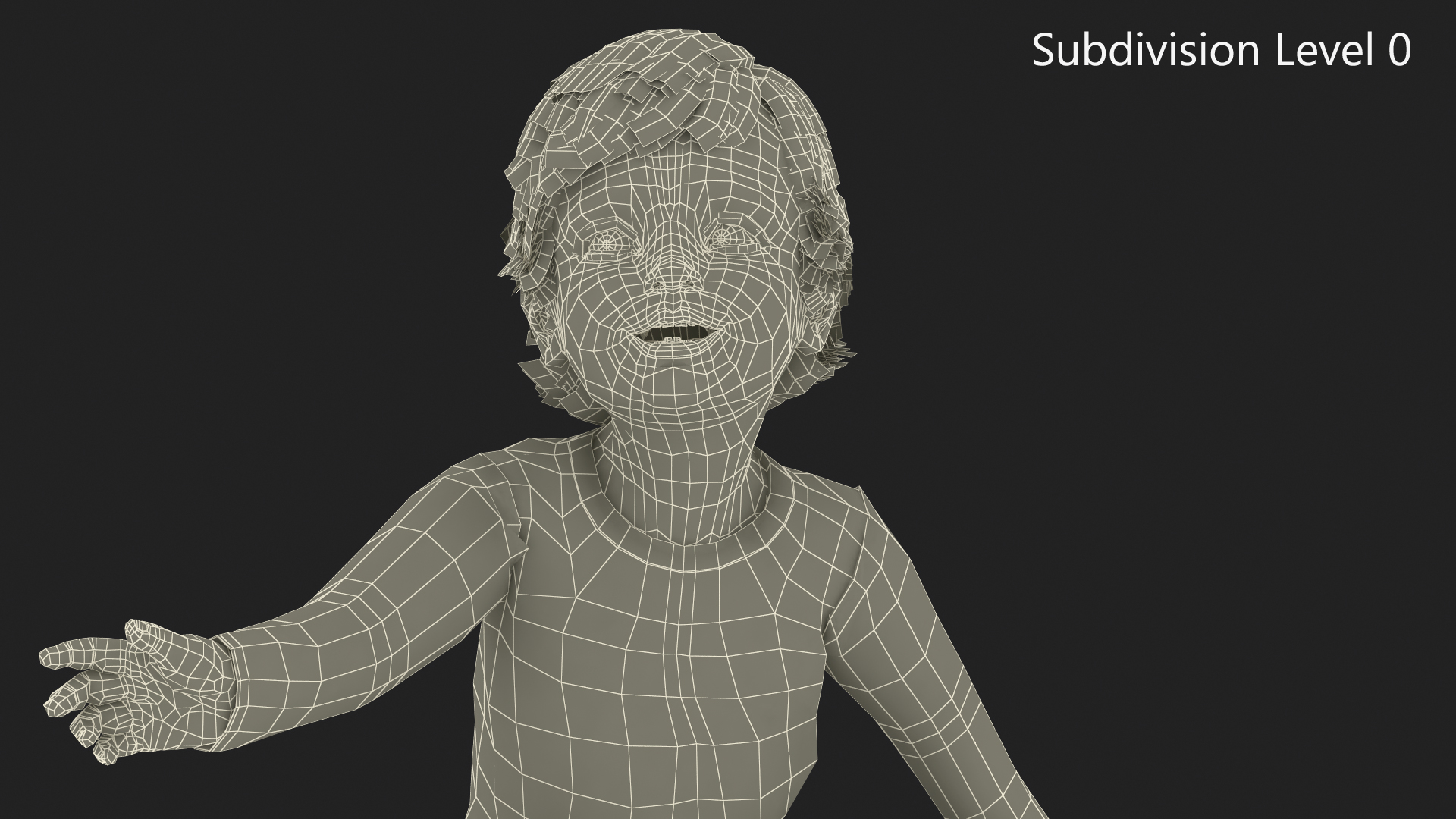 3D Toddler Aged 1 Year in Pajamas Sitting Pose model