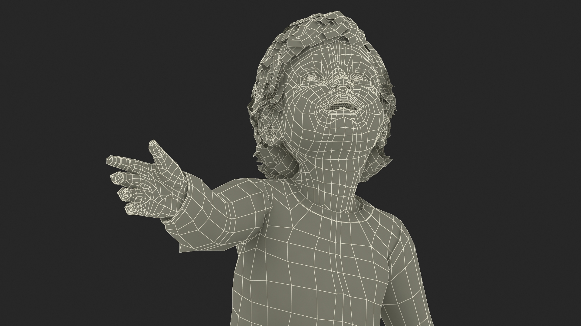 3D Toddler Aged 1 Year in Pajamas Sitting Pose model