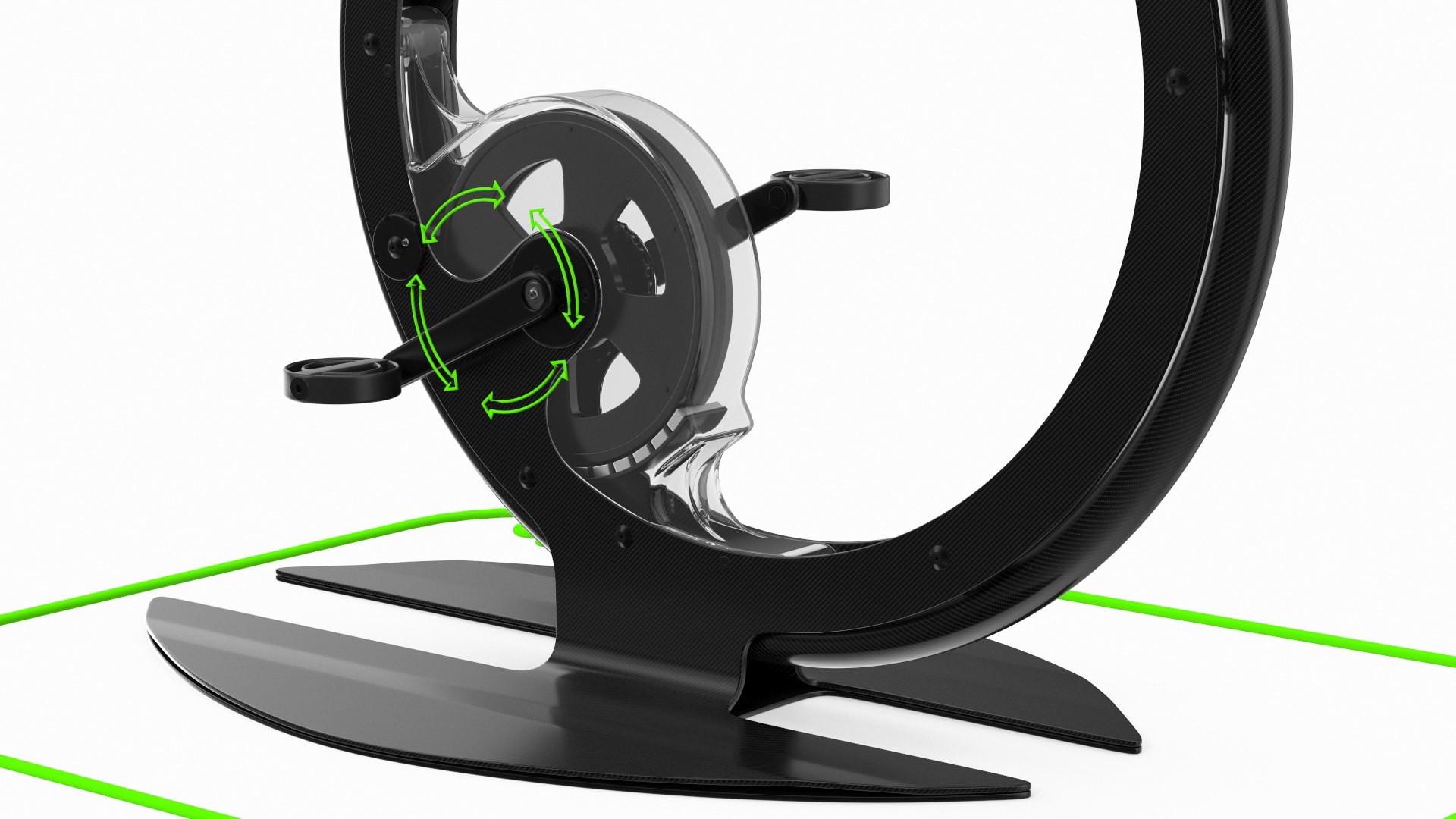 Unicycle Exercise Bike Ciclotte Black Rigged 3D model