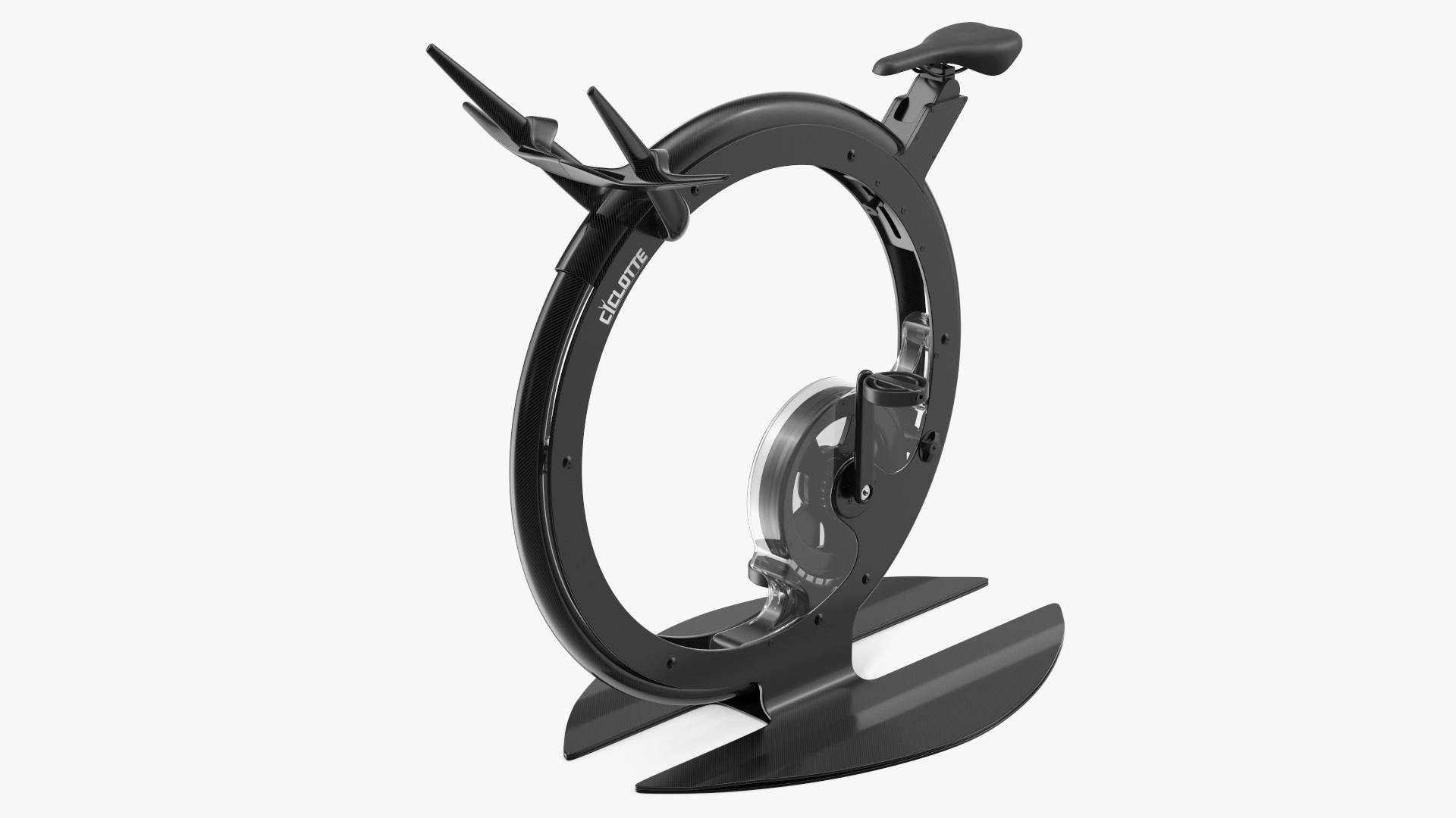 Unicycle Exercise Bike Ciclotte Black Rigged 3D model