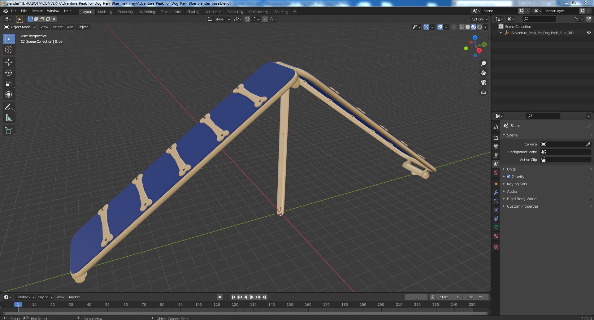 Adventure Peak for Dog Park Blue 3D