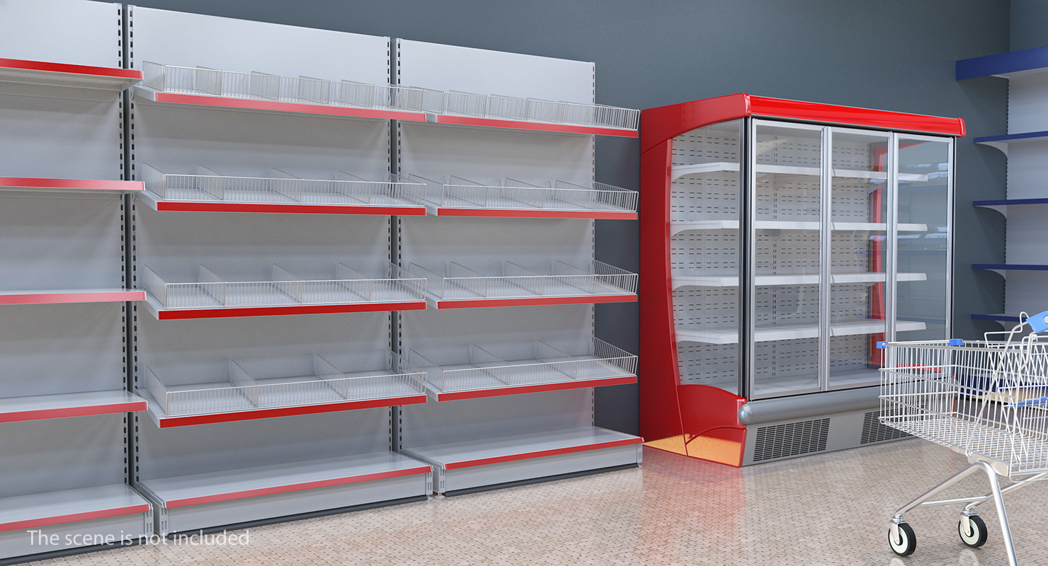 Gondola Store Shelving 3D