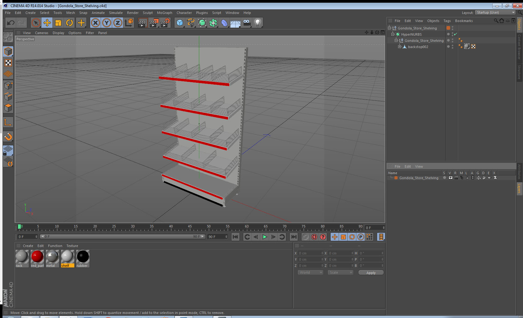 Gondola Store Shelving 3D