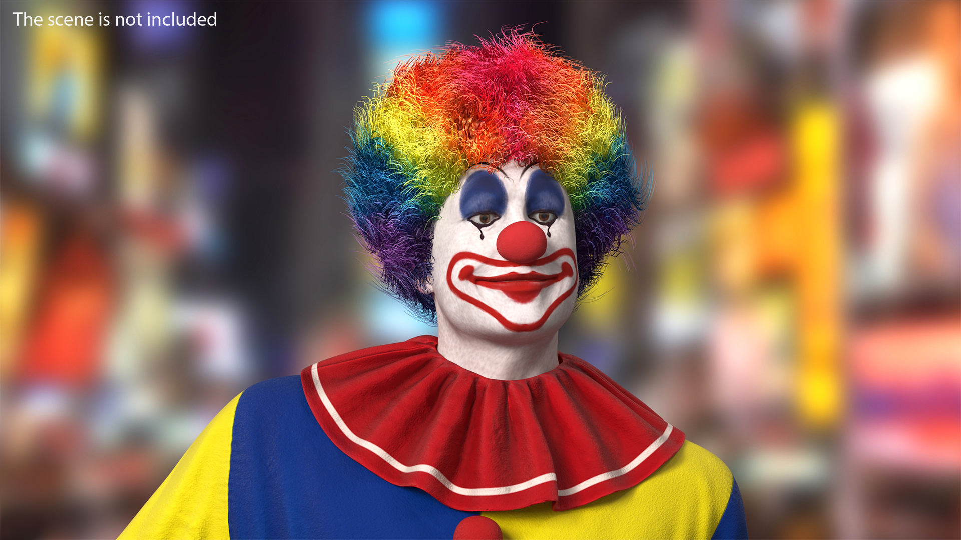 Adult Clown Suit Standing Pose Fur 3D model