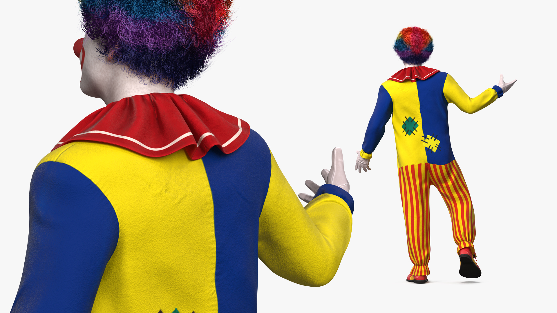 Adult Clown Suit Standing Pose Fur 3D model