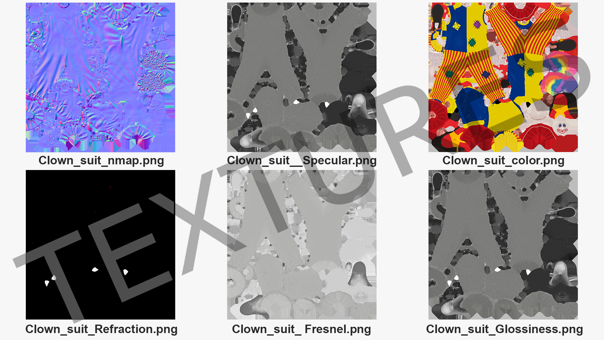 Adult Clown Suit Standing Pose Fur 3D model