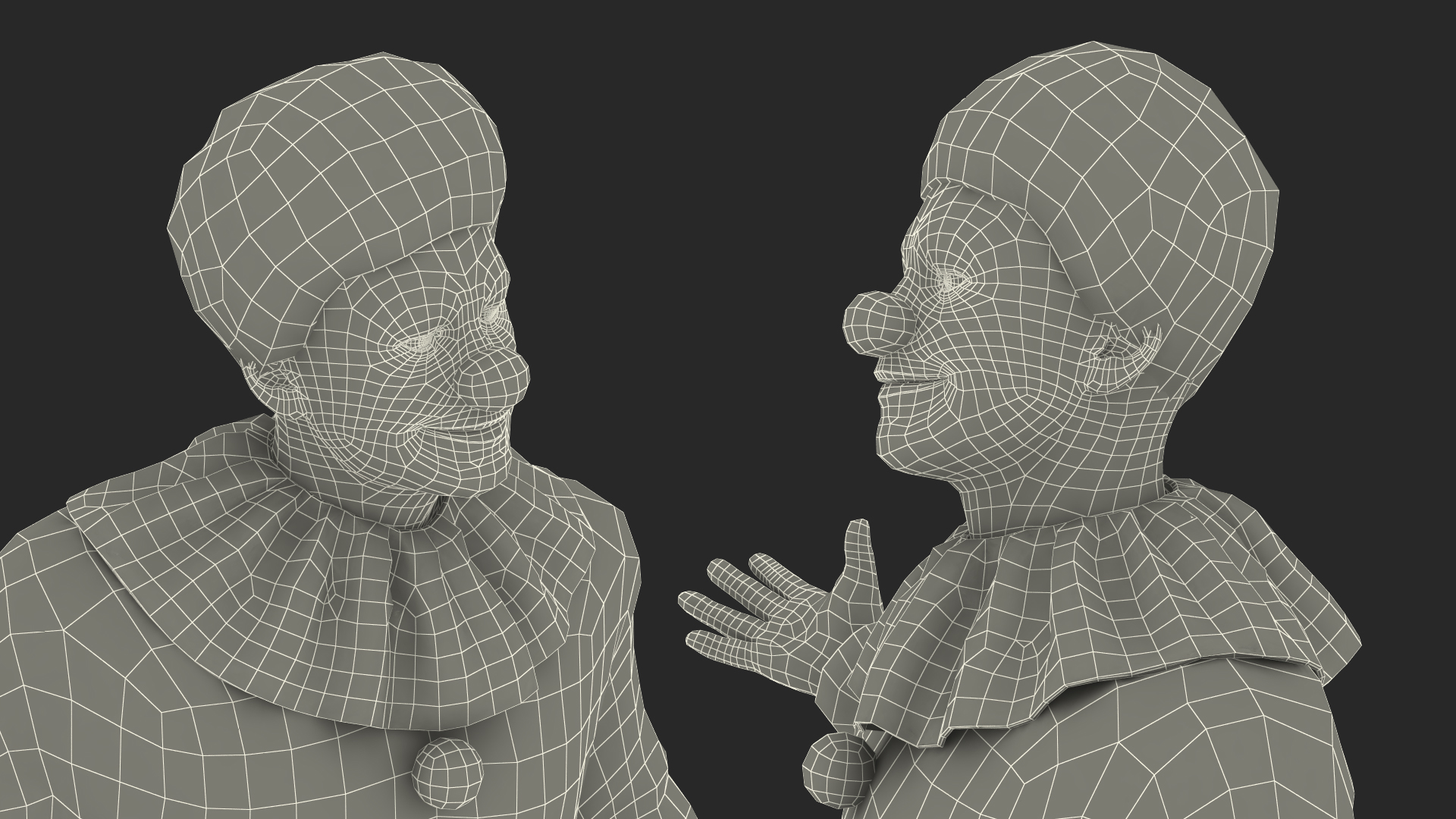 Adult Clown Suit Standing Pose Fur 3D model