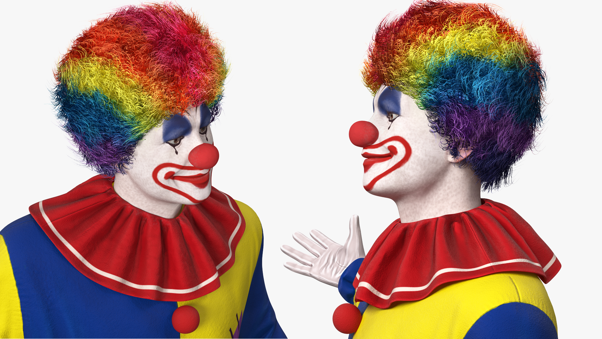 Adult Clown Suit Standing Pose Fur 3D model