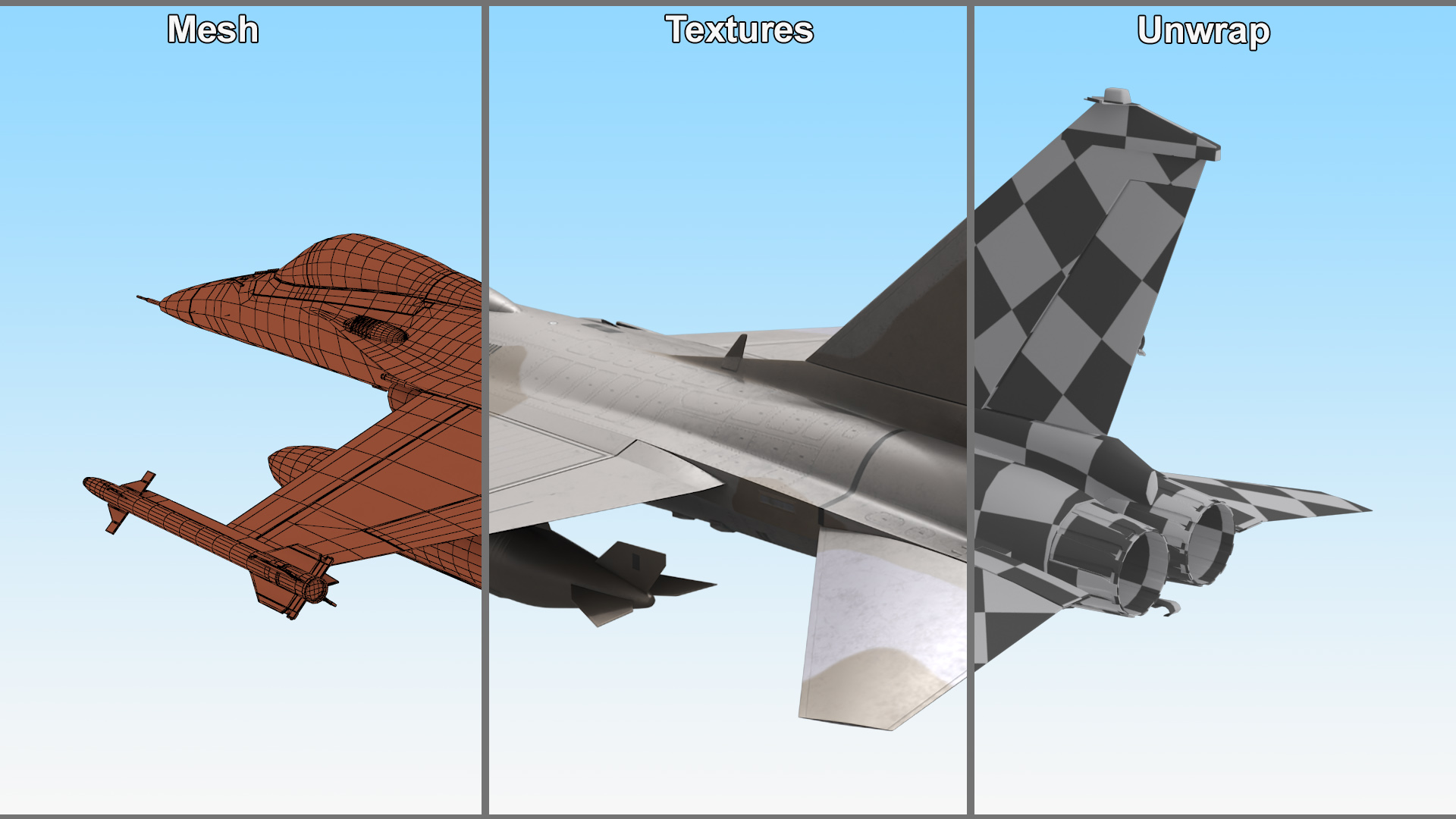 3D Combat Interceptor Fighter Jet with Pilot Flying model
