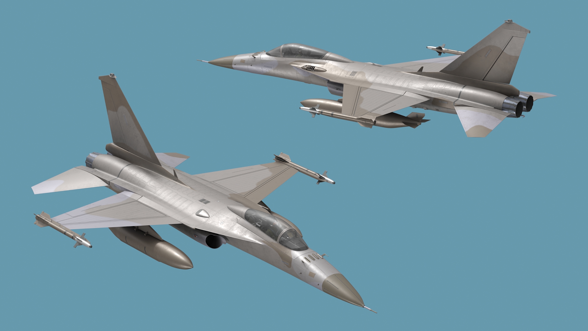 3D Combat Interceptor Fighter Jet with Pilot Flying model