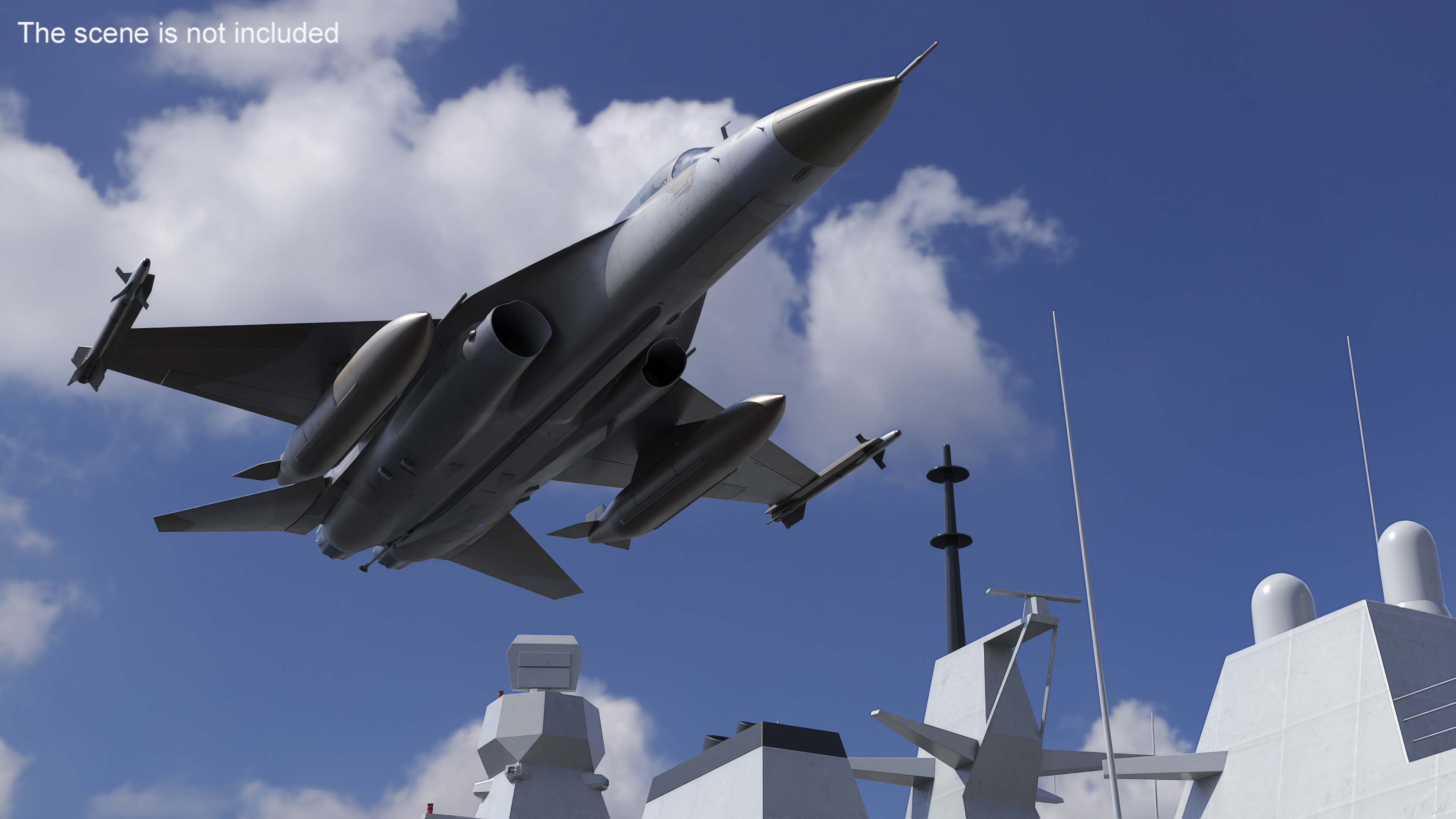 3D Combat Interceptor Fighter Jet with Pilot Flying model