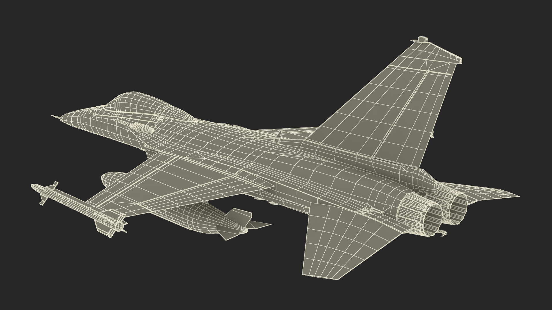 3D Combat Interceptor Fighter Jet with Pilot Flying model