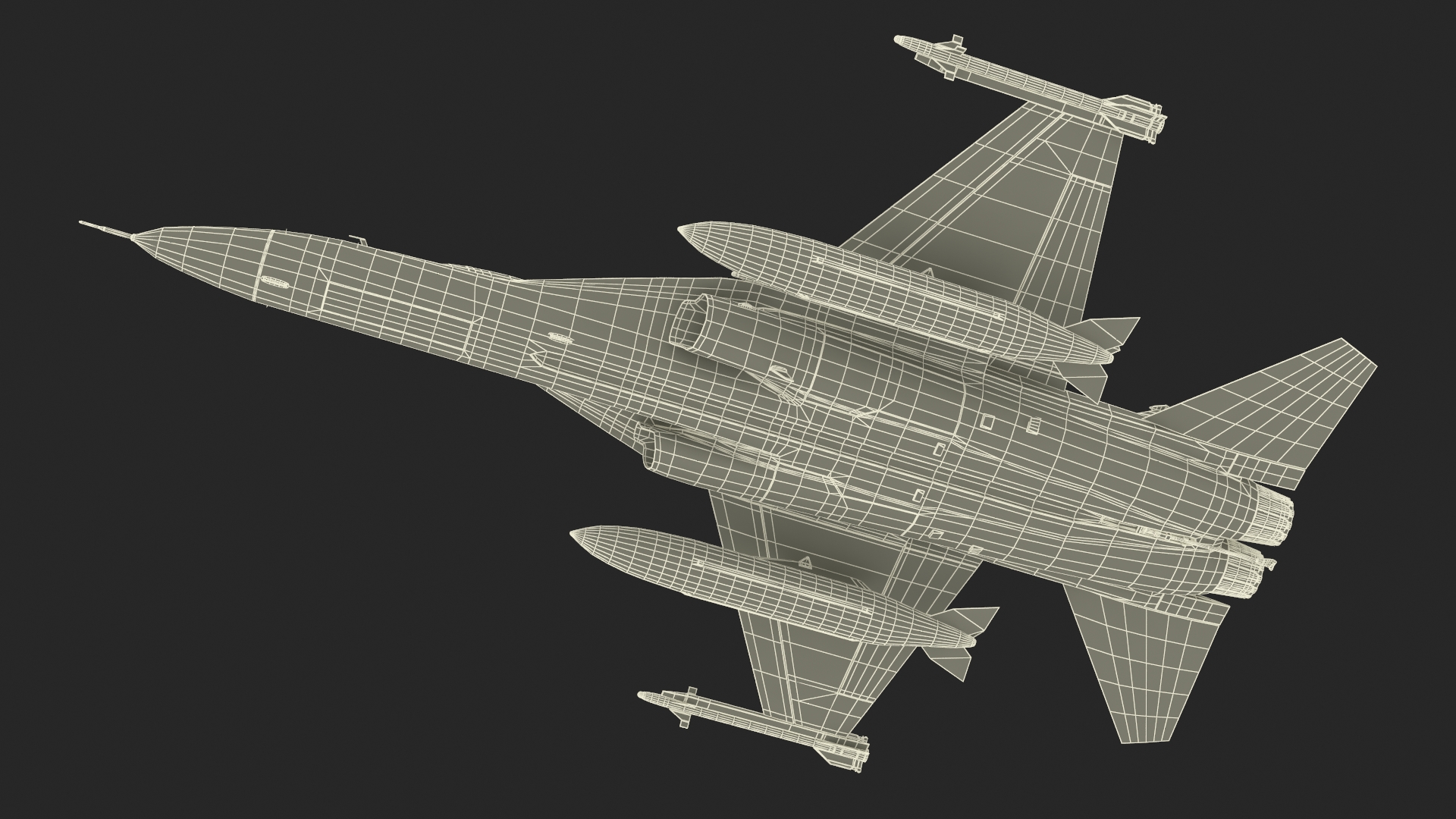 3D Combat Interceptor Fighter Jet with Pilot Flying model