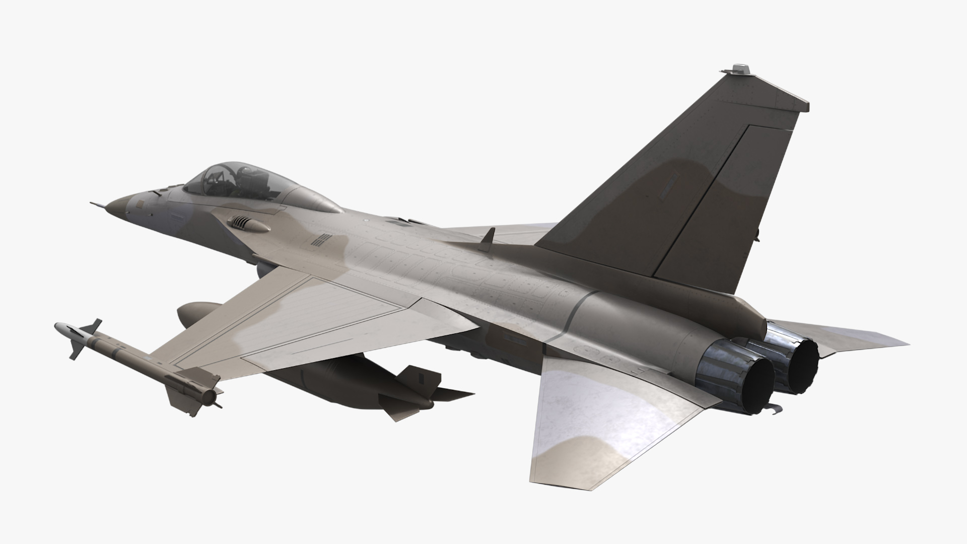 3D Combat Interceptor Fighter Jet with Pilot Flying model