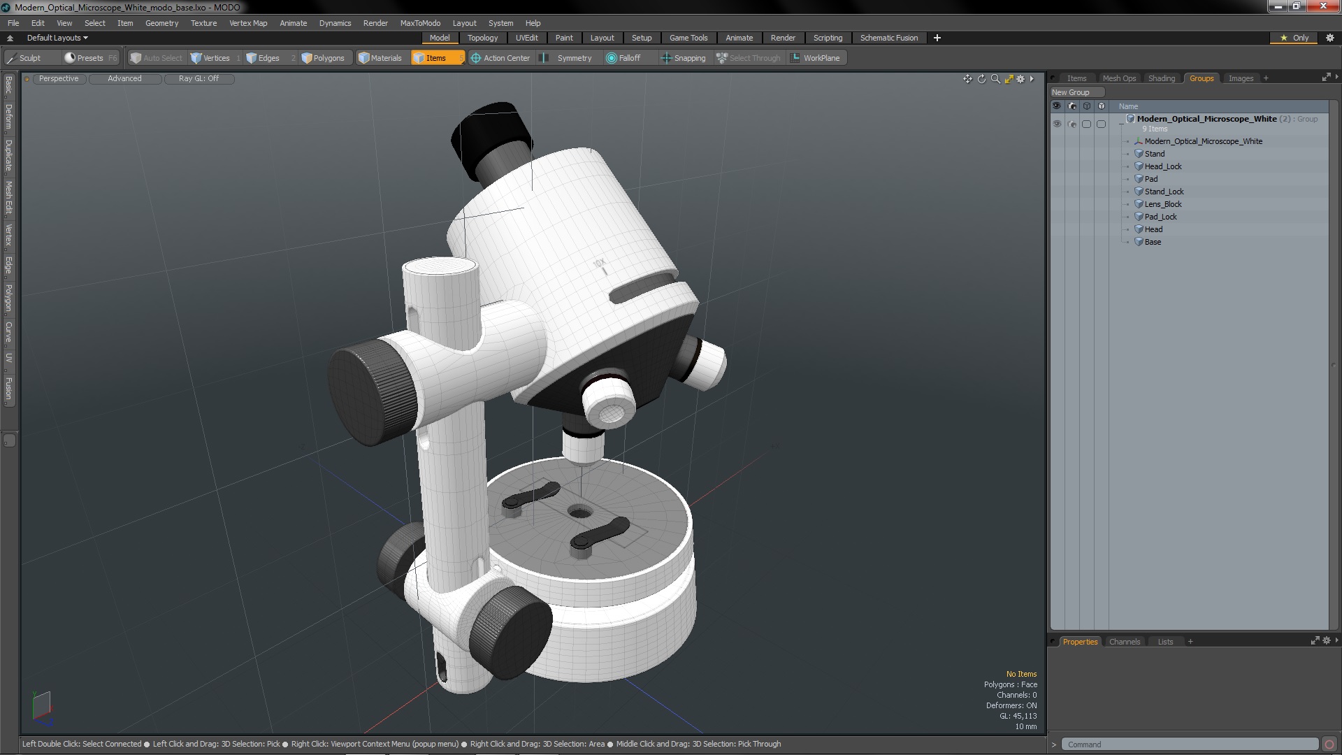 3D Modern Optical Microscope White