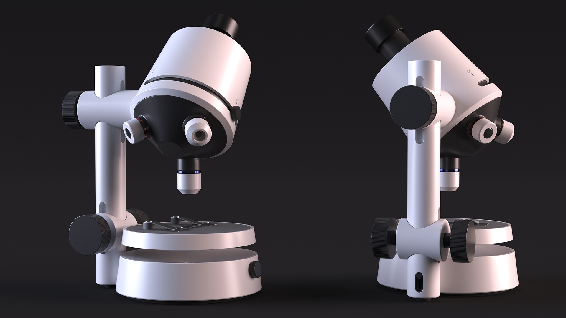 3D Modern Optical Microscope White