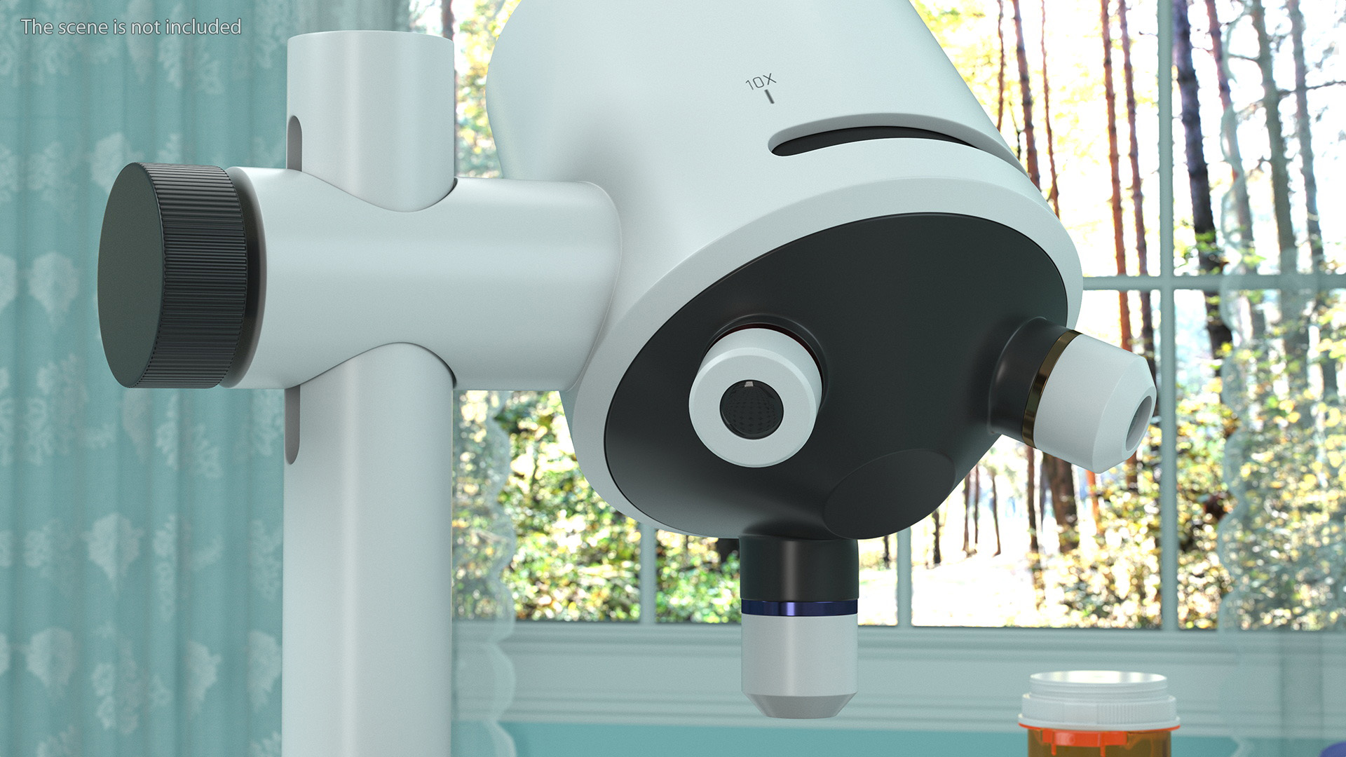 3D Modern Optical Microscope White