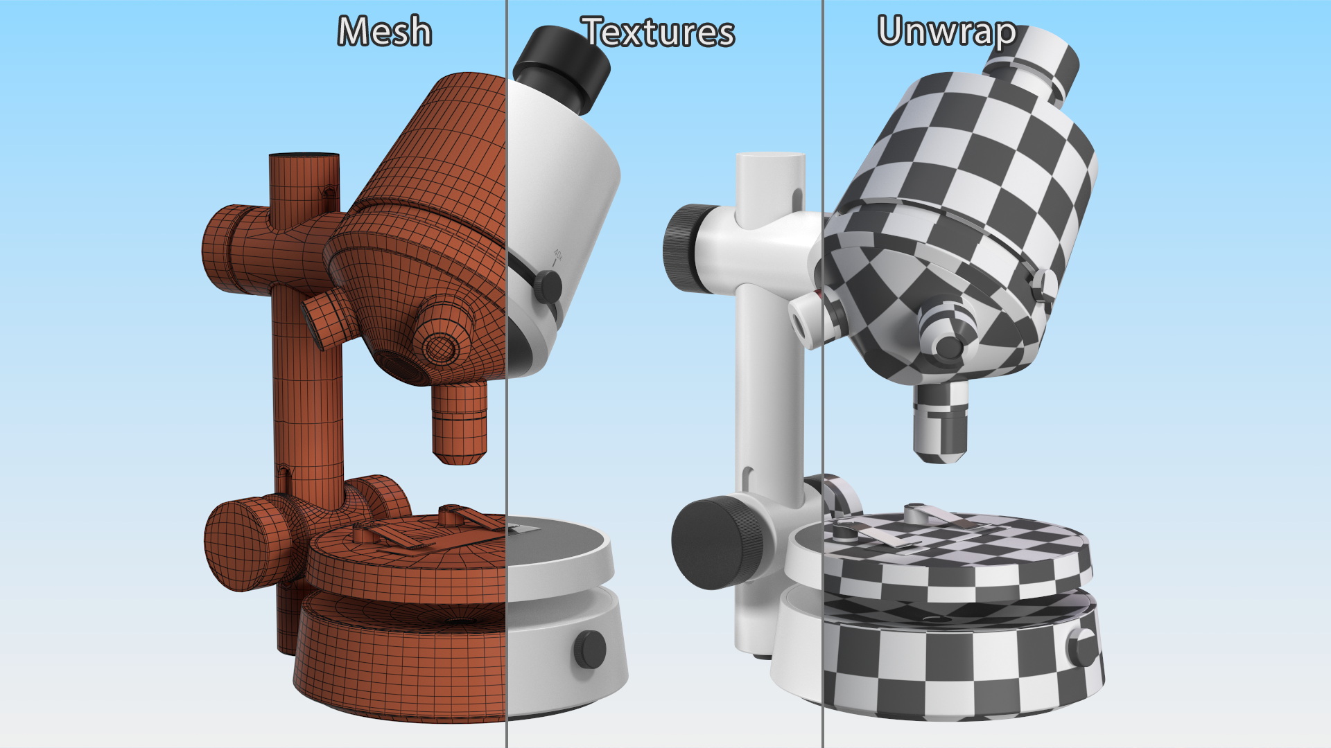3D Modern Optical Microscope White