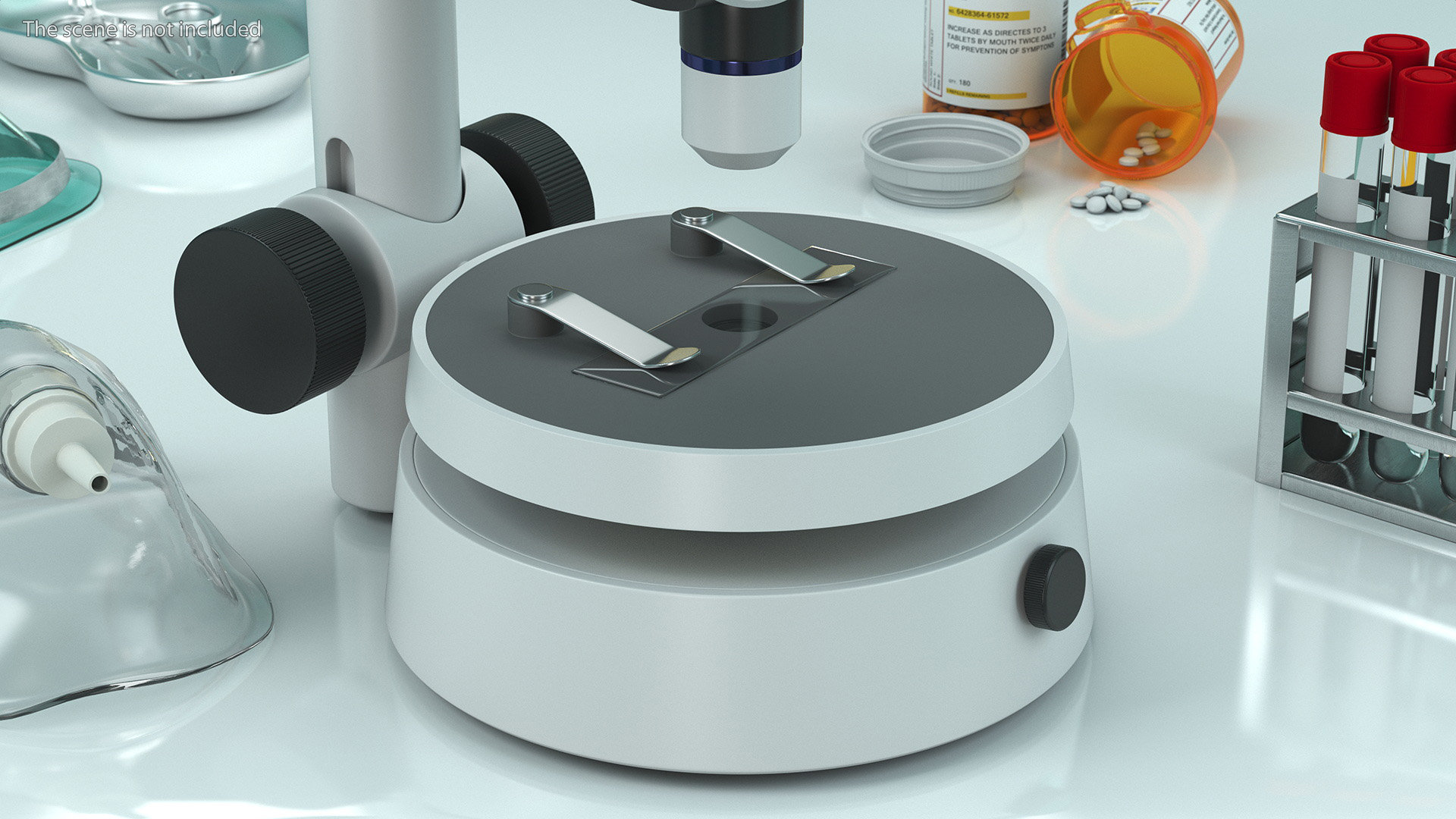 3D Modern Optical Microscope White