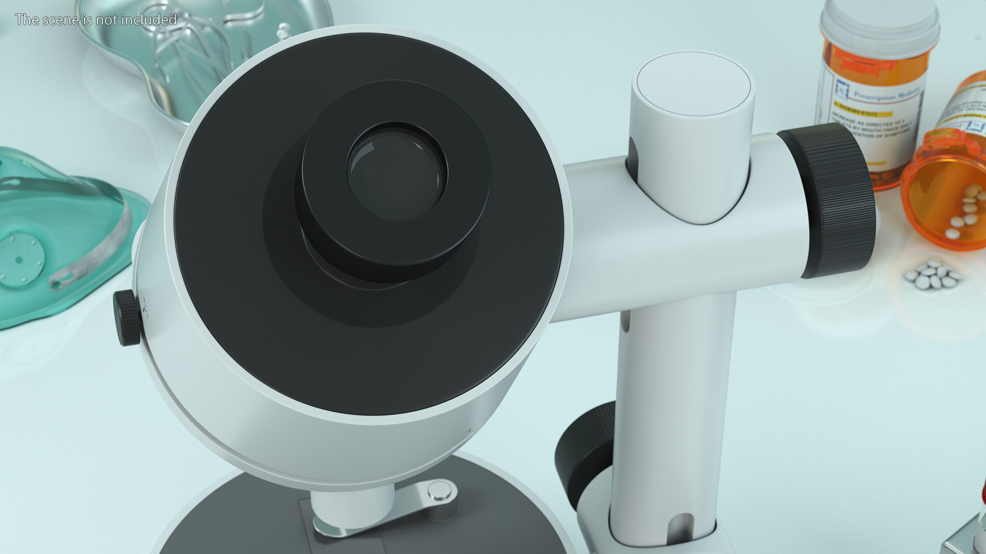 3D Modern Optical Microscope White