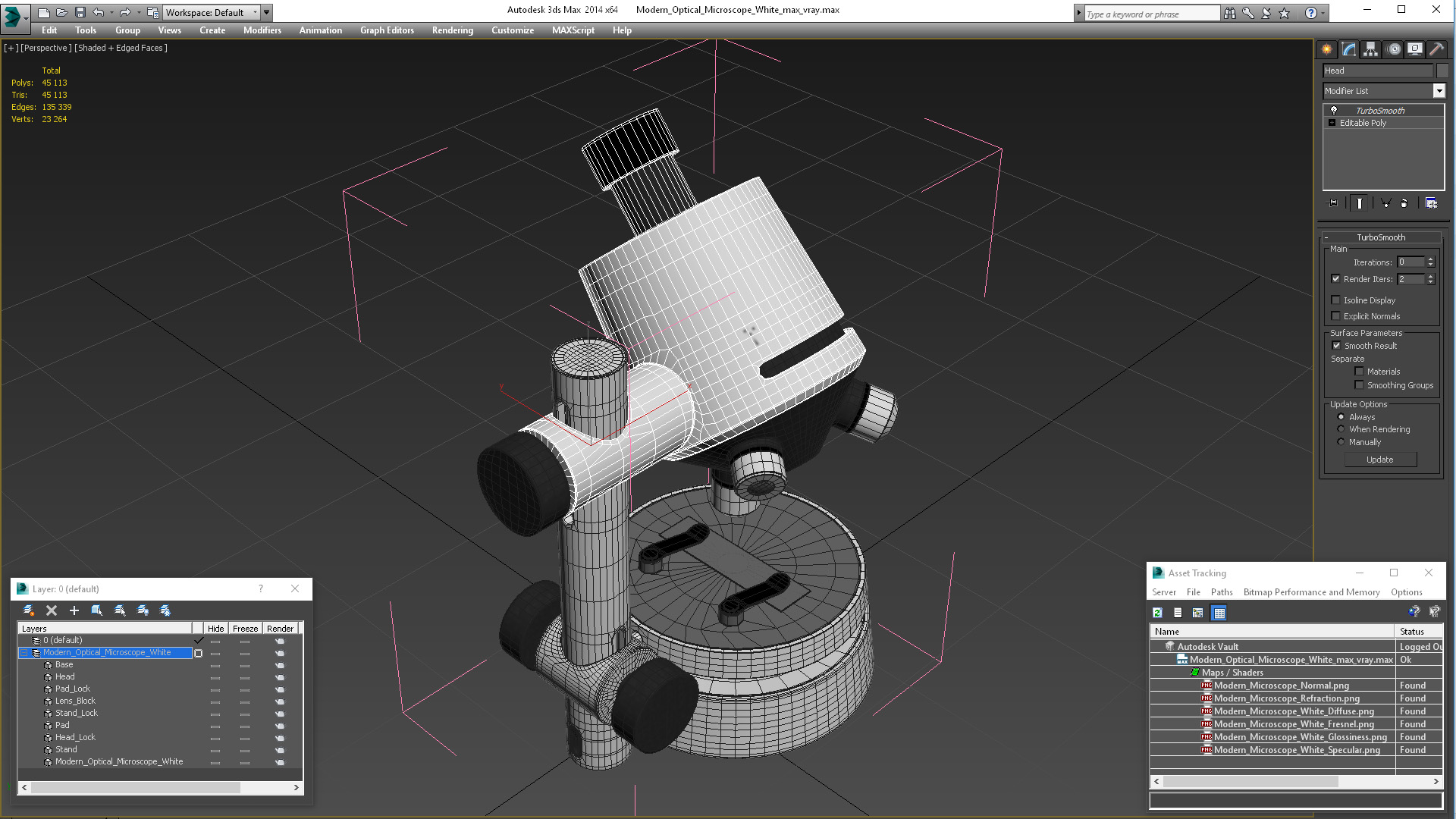 3D Modern Optical Microscope White