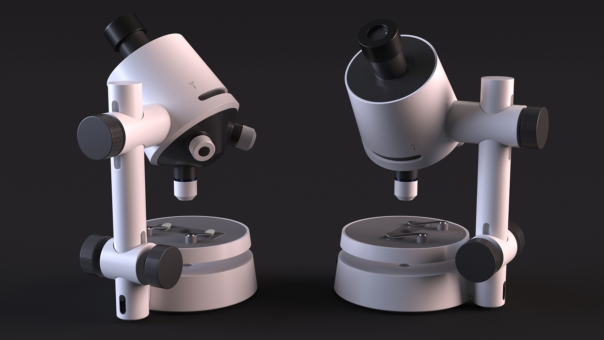 3D Modern Optical Microscope White