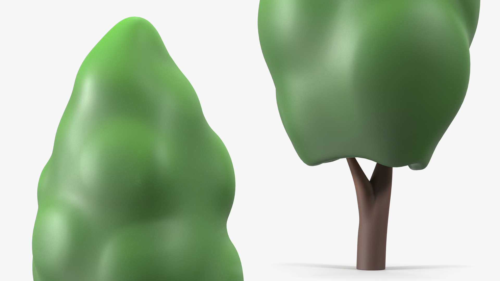3D model Cartoon Poplar Tree Simple Coloring