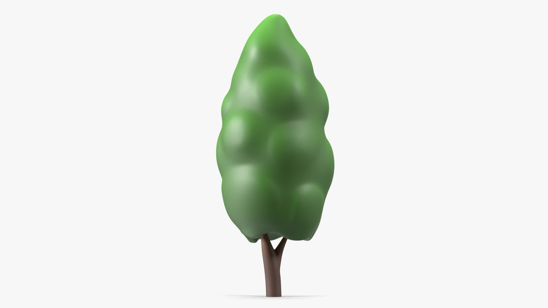 3D model Cartoon Poplar Tree Simple Coloring