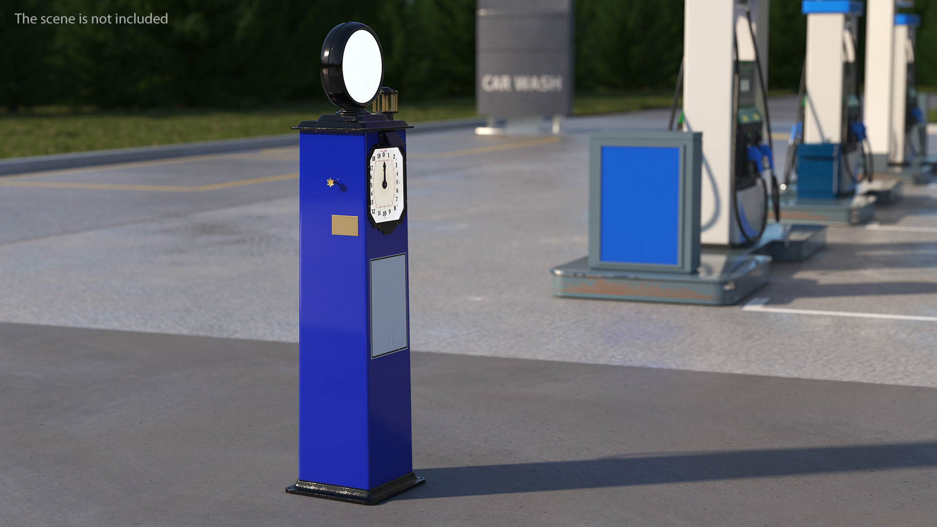 Clock Face Gasoline Pump Blue 3D model